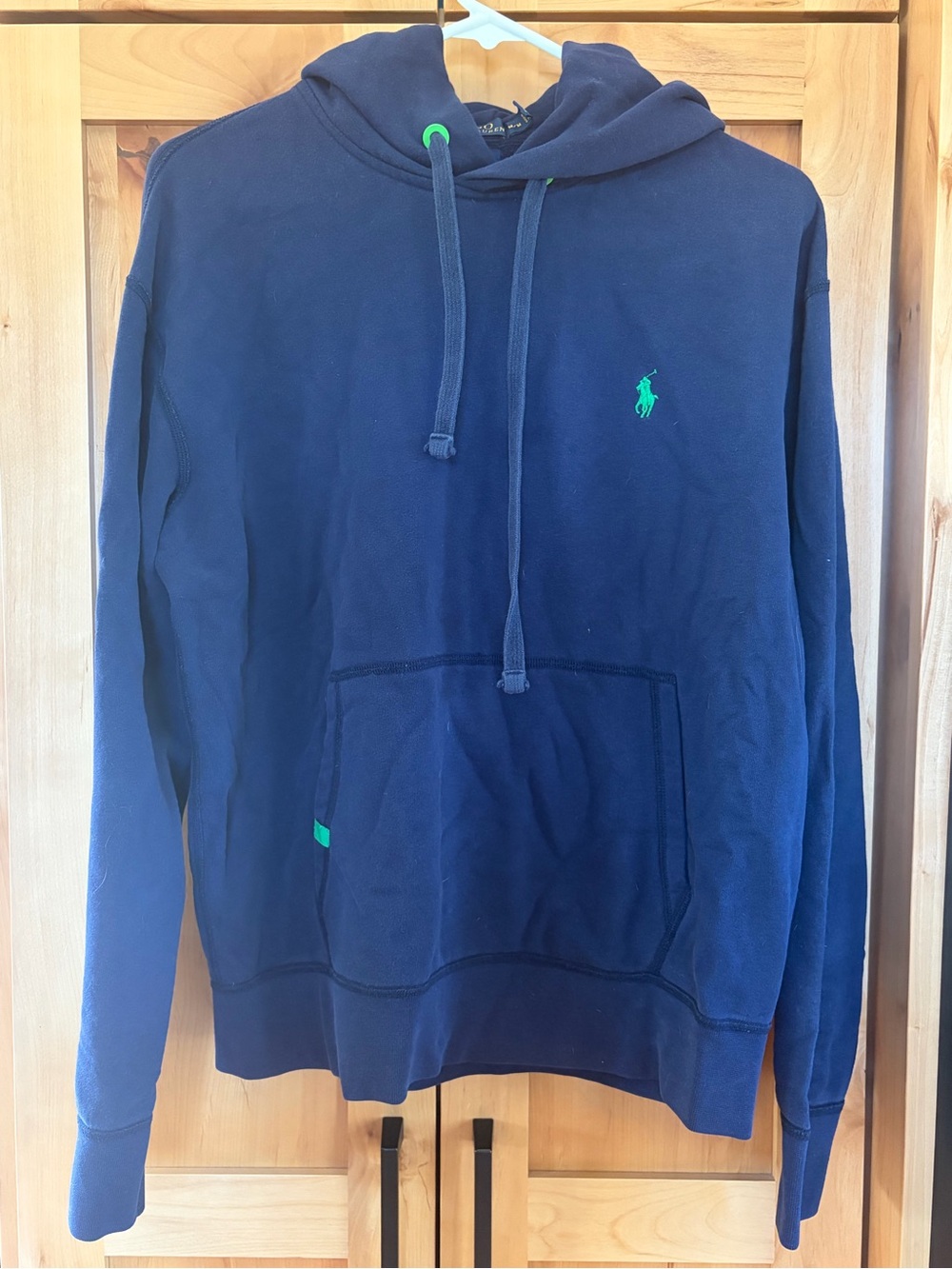 Polo Ralph Lauren Navy performance Hoodie sweatshirt with Green Pony medium M
